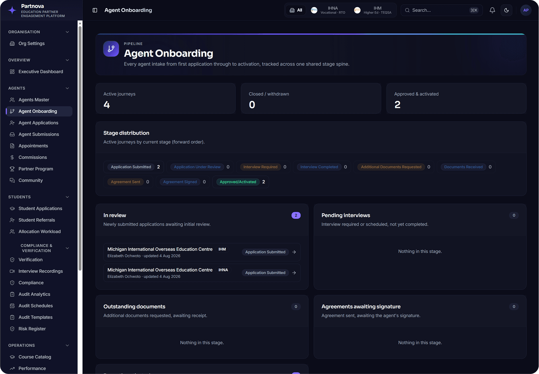 Partnova portal — Agent onboarding